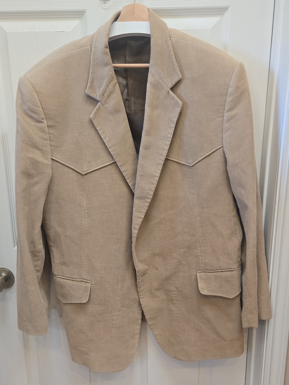 Men's Beige Corduroy Blazer